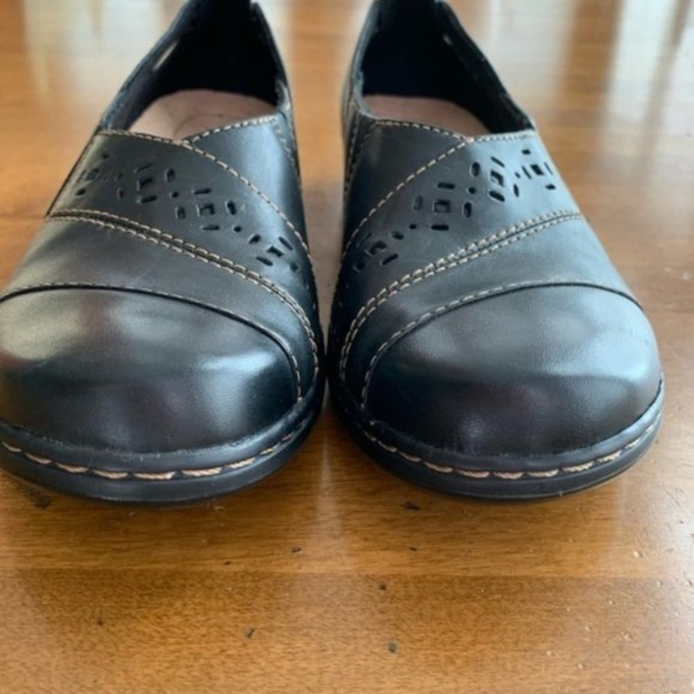 𝅺NWOT Clark’s Evianna Fig Black Leather Slip On. 8N - Picture 6 of 8